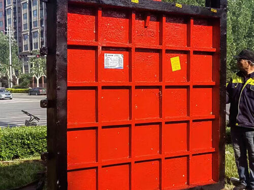 小区排水附壁式铸铁圆闸门 靠墙安装 密封好 渠道适用产品实物图